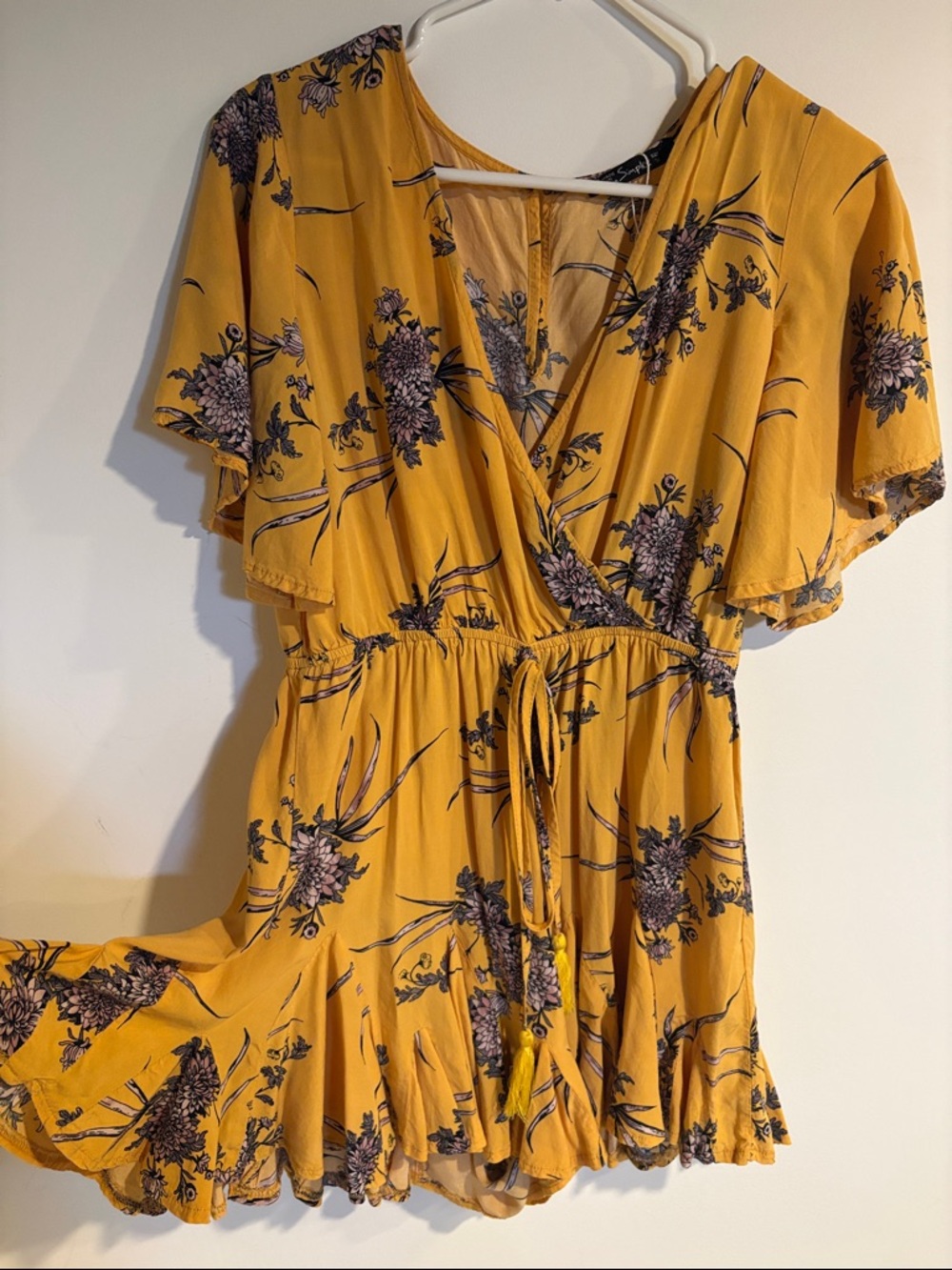 Yellow floral romper
